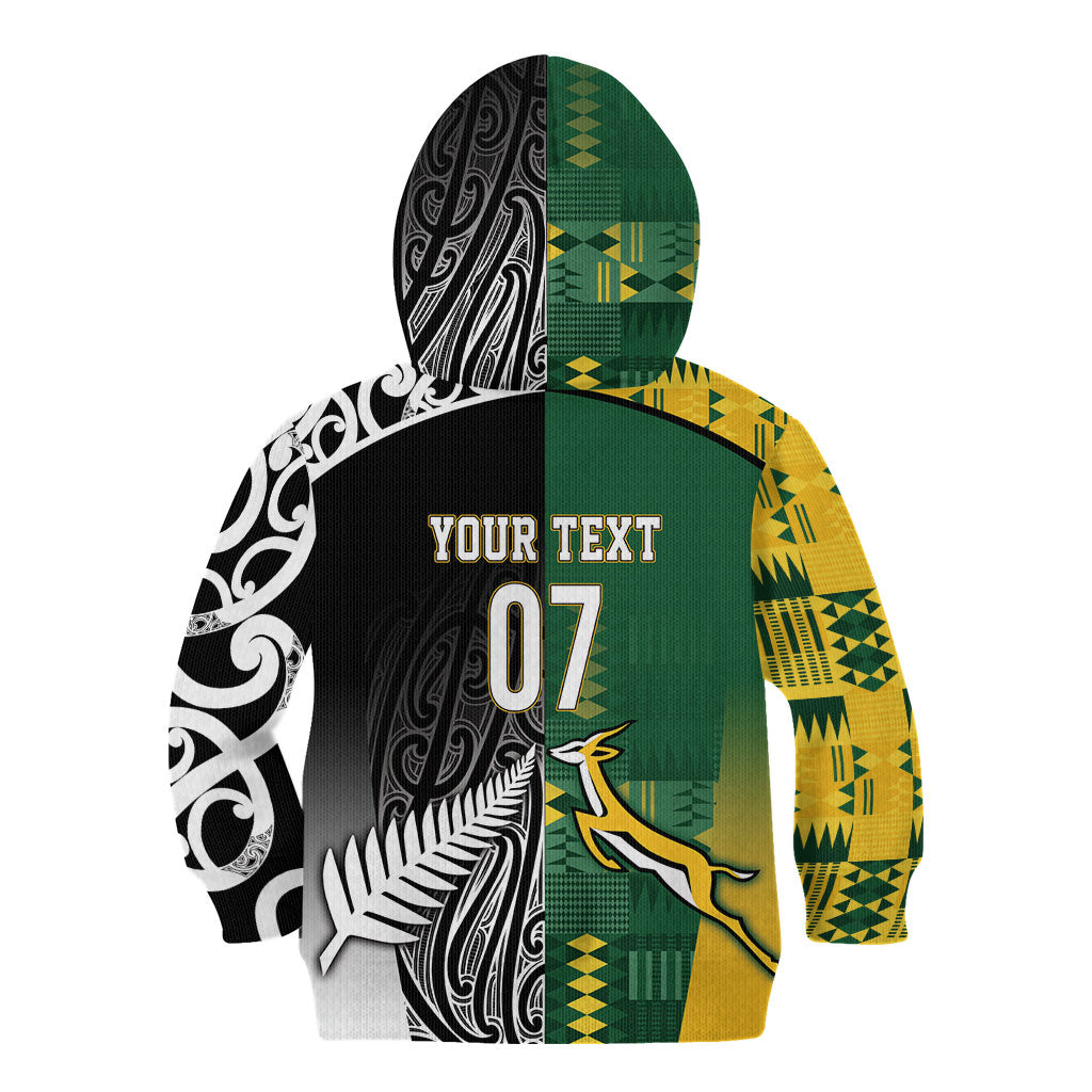 Custom Rugby South Africa New Zealand Greatest Rivals Kid Hoodie Tribal Motifs LT7 - Polynesian Pride