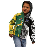 Custom Rugby South Africa New Zealand Greatest Rivals Kid Hoodie Tribal Motifs LT7 - Polynesian Pride