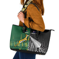 Rugby South Africa New Zealand Greatest Rivals Leather Tote Bag Tribal Motifs LT7 Multicolor - Polynesian Pride
