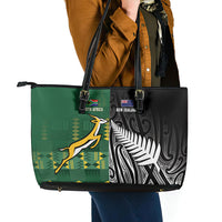 Rugby South Africa New Zealand Greatest Rivals Leather Tote Bag Tribal Motifs LT7 - Polynesian Pride