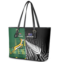 Rugby South Africa New Zealand Greatest Rivals Leather Tote Bag Tribal Motifs LT7 - Polynesian Pride