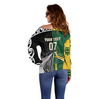 Custom Rugby South Africa New Zealand Greatest Rivals Off Shoulder Sweater Tribal Motifs LT7 - Polynesian Pride