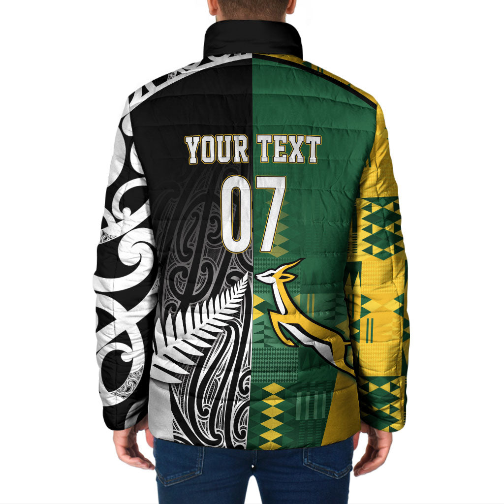Custom Rugby South Africa New Zealand Greatest Rivals Padded Jacket Tribal Motifs LT7 - Polynesian Pride