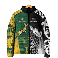 Custom Rugby South Africa New Zealand Greatest Rivals Padded Jacket Tribal Motifs LT7 - Polynesian Pride