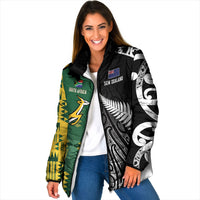 Custom Rugby South Africa New Zealand Greatest Rivals Padded Jacket Tribal Motifs LT7 Women Multicolor - Polynesian Pride