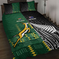 Rugby South Africa New Zealand Greatest Rivals Quilt Bed Set Tribal Motifs LT7 Multicolor - Polynesian Pride