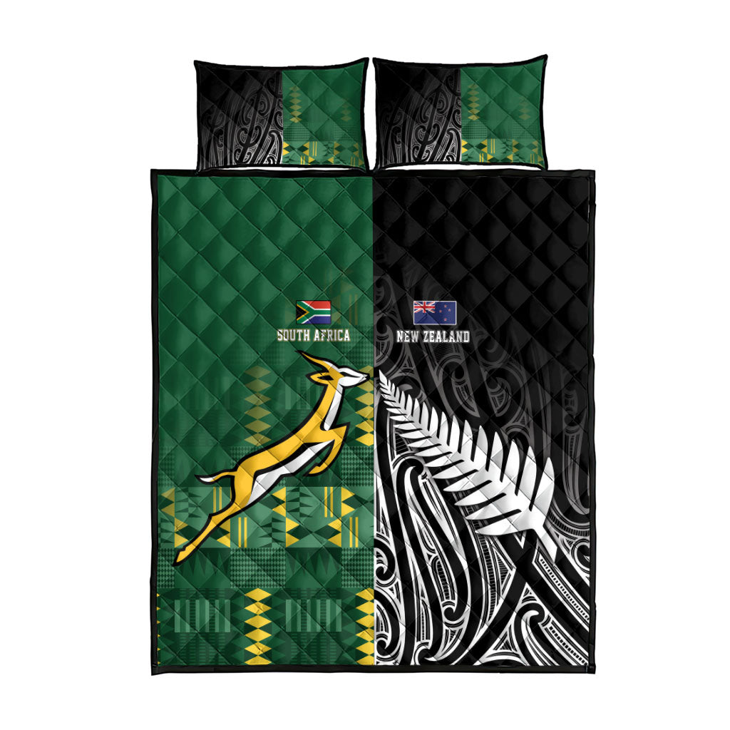 Rugby South Africa New Zealand Greatest Rivals Quilt Bed Set Tribal Motifs LT7 - Polynesian Pride