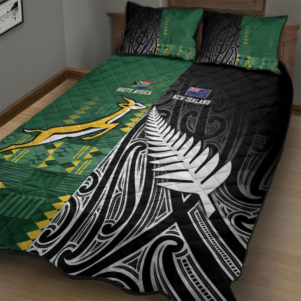 Rugby South Africa New Zealand Greatest Rivals Quilt Bed Set Tribal Motifs LT7 - Polynesian Pride