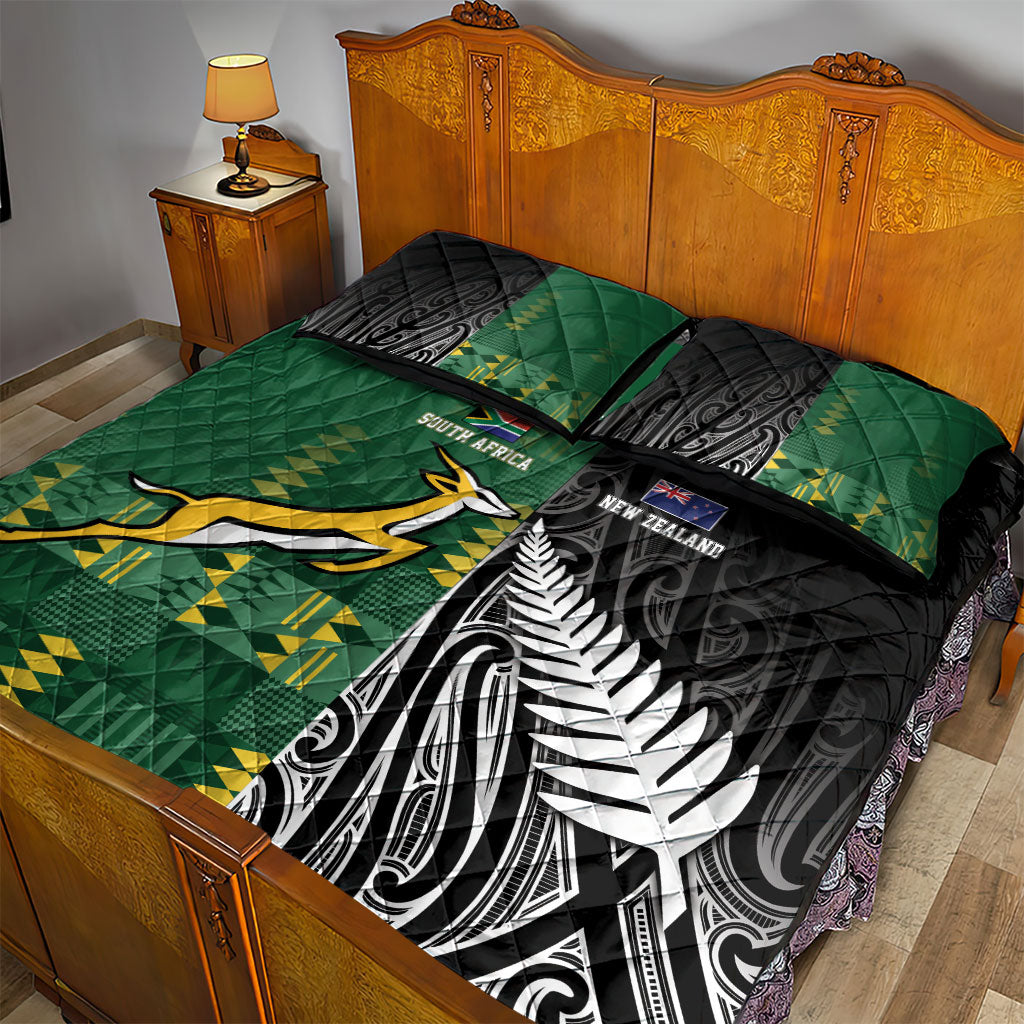 Rugby South Africa New Zealand Greatest Rivals Quilt Bed Set Tribal Motifs LT7 - Polynesian Pride