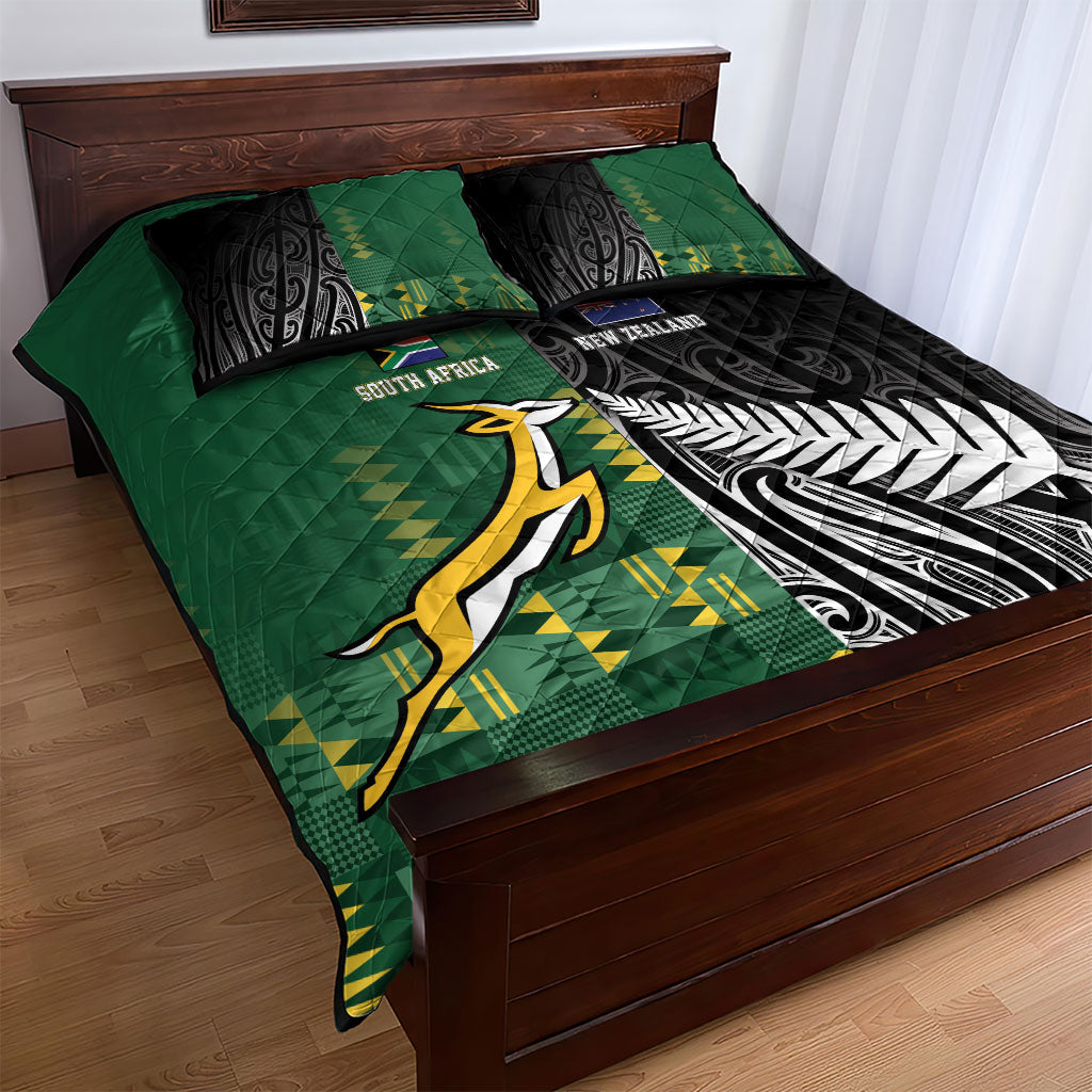 Rugby South Africa New Zealand Greatest Rivals Quilt Bed Set Tribal Motifs LT7 - Polynesian Pride