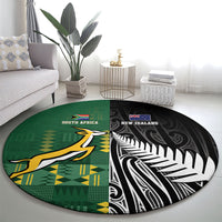 Rugby South Africa New Zealand Greatest Rivals Round Carpet Tribal Motifs LT7 - Polynesian Pride