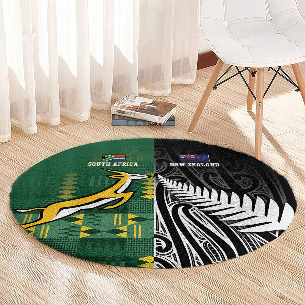 Rugby South Africa New Zealand Greatest Rivals Round Carpet Tribal Motifs LT7 - Polynesian Pride