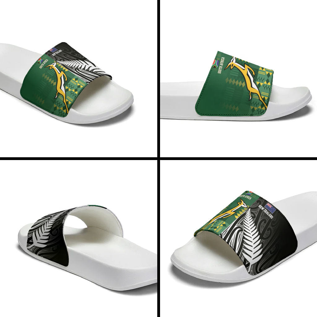 Rugby South Africa New Zealand Greatest Rivals Slide Sandals Tribal Motifs LT7 - Polynesian Pride