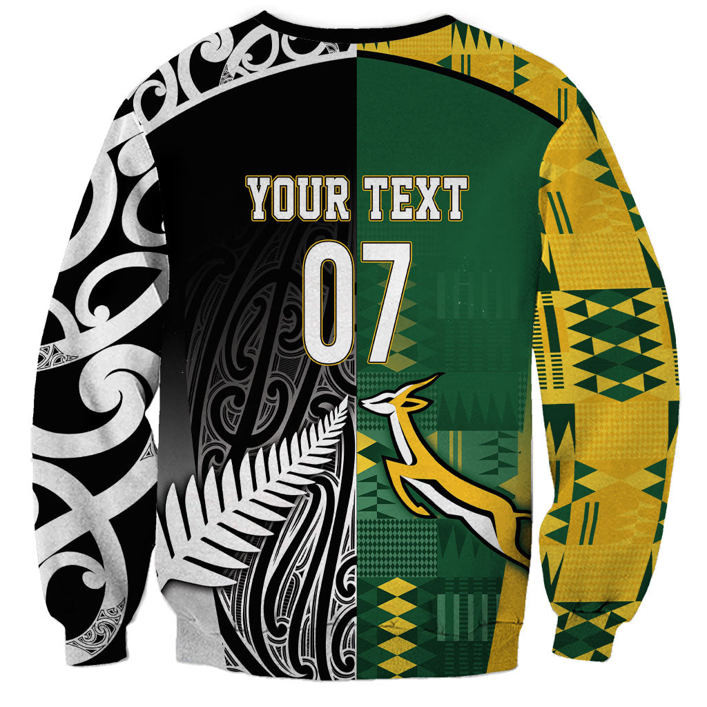 Custom Rugby South Africa New Zealand Greatest Rivals Sweatshirt Tribal Motifs LT7 - Polynesian Pride