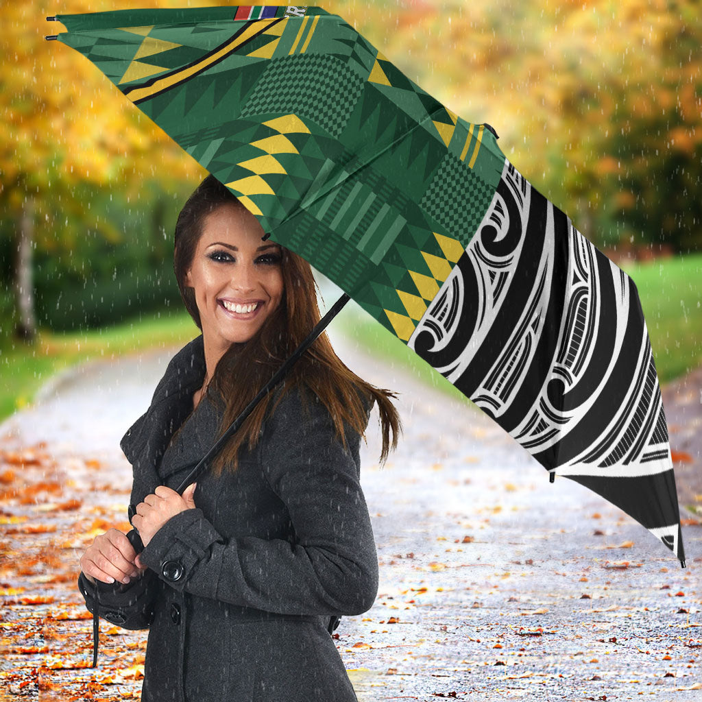 Rugby South Africa New Zealand Greatest Rivals Umbrella Tribal Motifs LT7 - Polynesian Pride