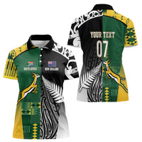 Custom Rugby South Africa New Zealand Greatest Rivals Women Polo Shirt Tribal Motifs LT7 - Polynesian Pride
