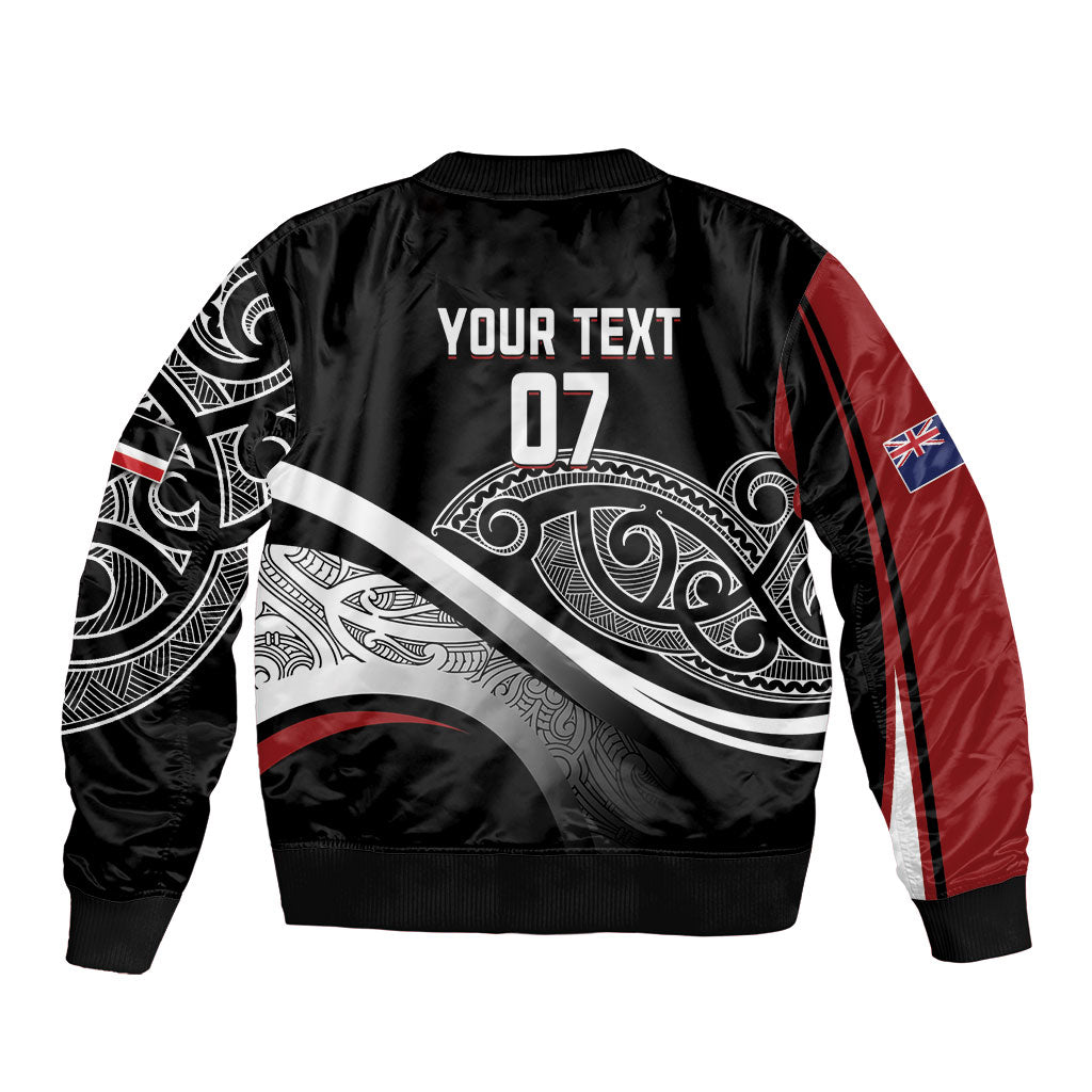 Aotearoa Maori Rugby Custom Bomber Jacket Kapa O Pango LT7 - Polynesian Pride