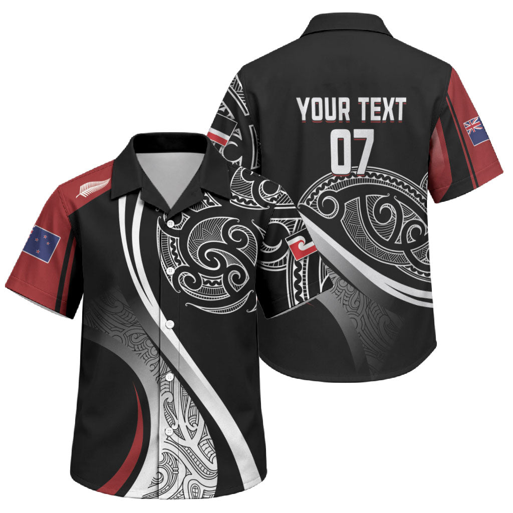 Aotearoa Maori Rugby Custom Family Matching Tank Maxi Dress and Hawaiian Shirt Kapa O Pango LT7 Son's Shirt Black - Polynesian Pride
