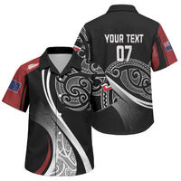 Aotearoa Maori Rugby Custom Family Matching Tank Maxi Dress and Hawaiian Shirt Kapa O Pango LT7 Son's Shirt Black - Polynesian Pride