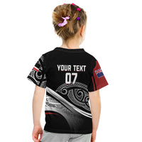 Aotearoa Maori Rugby Custom Kid T Shirt Kapa O Pango LT7 - Polynesian Pride