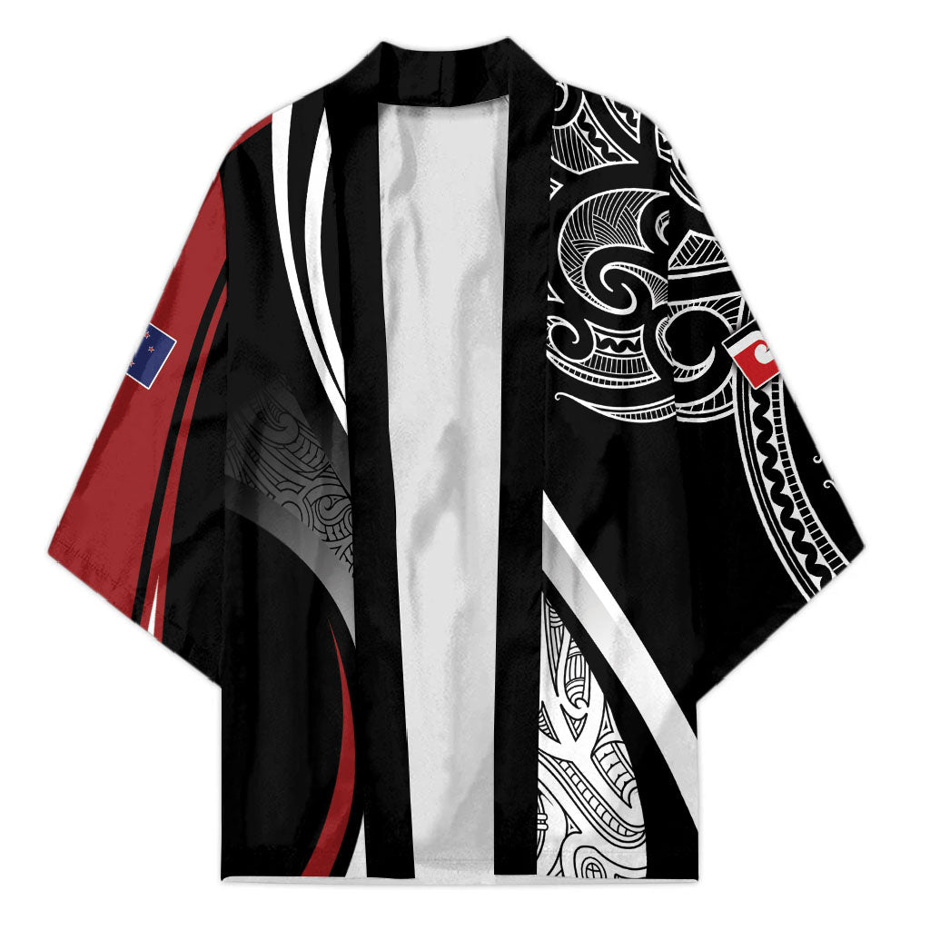 Aotearoa Maori Rugby Custom Kimono Kapa O Pango LT7 Unisex Black - Polynesian Pride