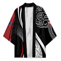 Aotearoa Maori Rugby Custom Kimono Kapa O Pango LT7 Unisex Black - Polynesian Pride