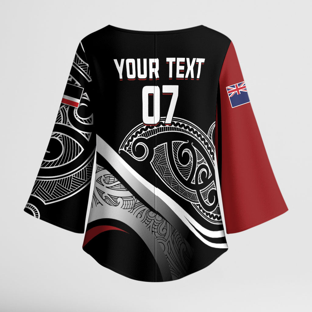 Aotearoa Maori Rugby Custom Kimono Sleeve Blouse Kapa O Pango LT7 - Polynesian Pride