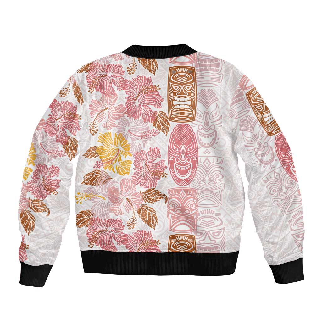 Christmas Aloha Hawaii Tiki Bomber Jacket Hibiscus Spring Colors - Polynesian Pride