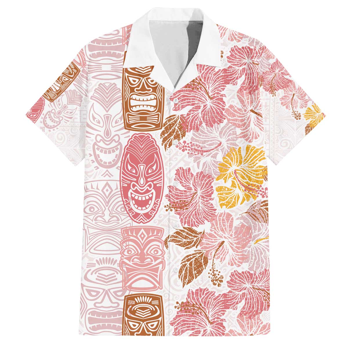 Christmas Aloha Hawaii Tiki Family Matching Off The Shoulder Long Sleeve Dress and Hawaiian Shirt Hibiscus Spring Colors - Polynesian Pride
