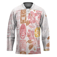 Christmas Aloha Hawaii Tiki Hockey Jersey Hibiscus Spring Colors - Polynesian Pride
