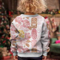 Christmas Aloha Hawaii Tiki Kid Ugly Christmas Sweater Hibiscus Spring Colors - Polynesian Pride