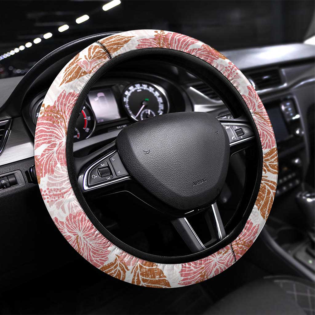 Christmas Aloha Hawaii Tiki Steering Wheel Cover Hibiscus Spring Colors - Polynesian Pride