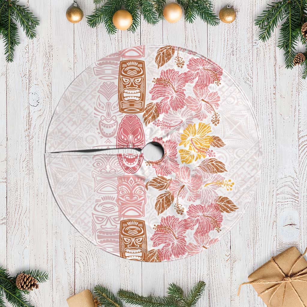 Christmas Aloha Hawaii Tiki Tree Skirt Hibiscus Spring Colors - Polynesian Pride