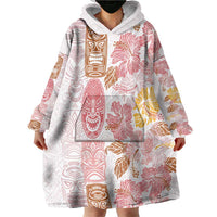 Christmas Aloha Hawaii Tiki Wearable Blanket Hoodie Hibiscus Spring Colors - Polynesian Pride