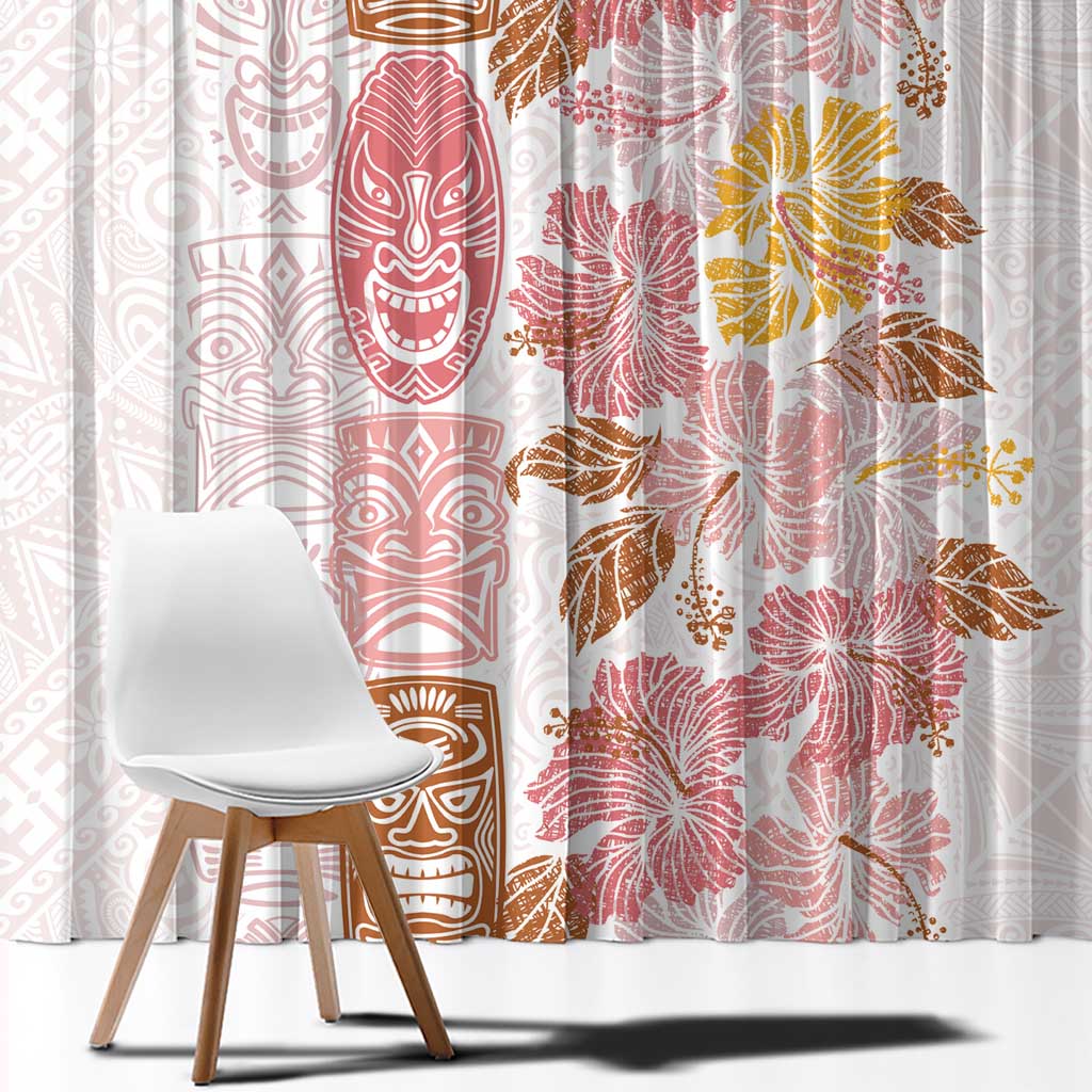 Christmas Aloha Hawaii Tiki Window Curtain Hibiscus Spring Colors - Polynesian Pride