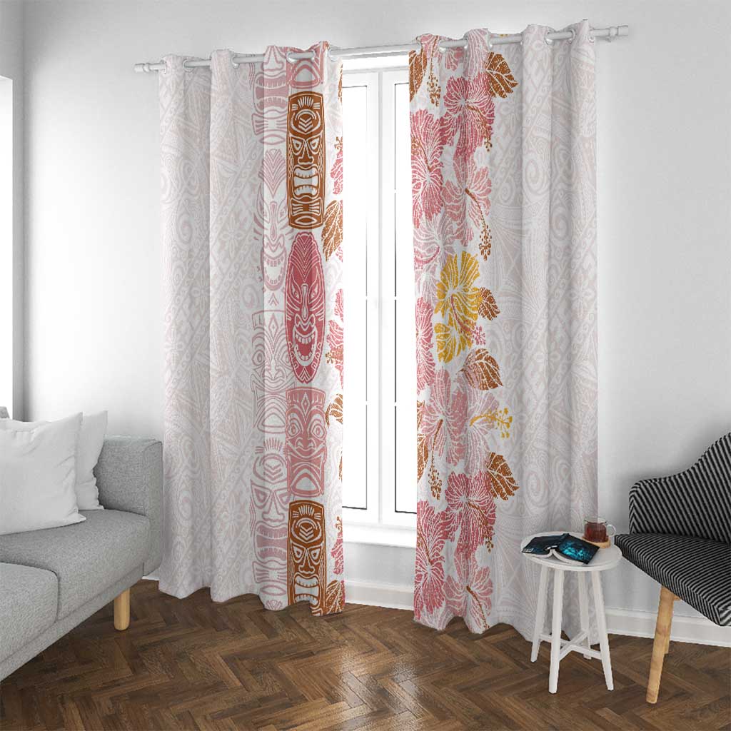 Christmas Aloha Hawaii Tiki Window Curtain Hibiscus Spring Colors - Polynesian Pride