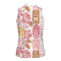 Christmas Aloha Hawaii Tiki Women Sleeveless Polo Shirt Hibiscus Spring Colors - Polynesian Pride