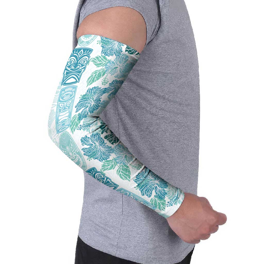 Christmas Aloha Hawaii Tiki Arm Sleeves Hibiscus Summer Colors - Polynesian Pride