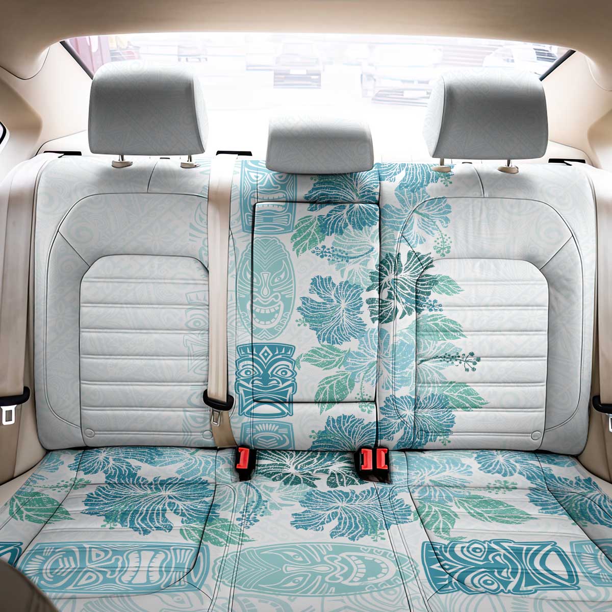Christmas Aloha Hawaii Tiki Back Car Seat Cover Hibiscus Summer Colors - Polynesian Pride