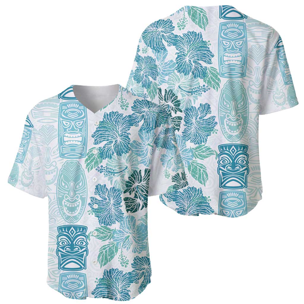 Christmas Aloha Hawaii Tiki Baseball Jersey Hibiscus Summer Colors - Polynesian Pride