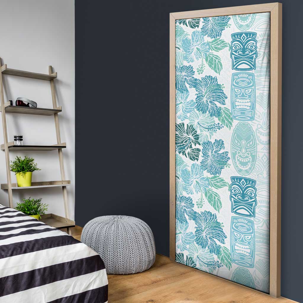 Christmas Aloha Hawaii Tiki Door Cover Hibiscus Summer Colors - Polynesian Pride