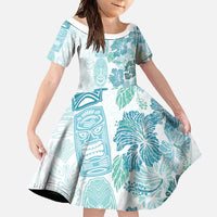 Christmas Aloha Hawaii Tiki Family Matching Mermaid Dress and Hawaiian Shirt Hibiscus Summer Colors - Polynesian Pride