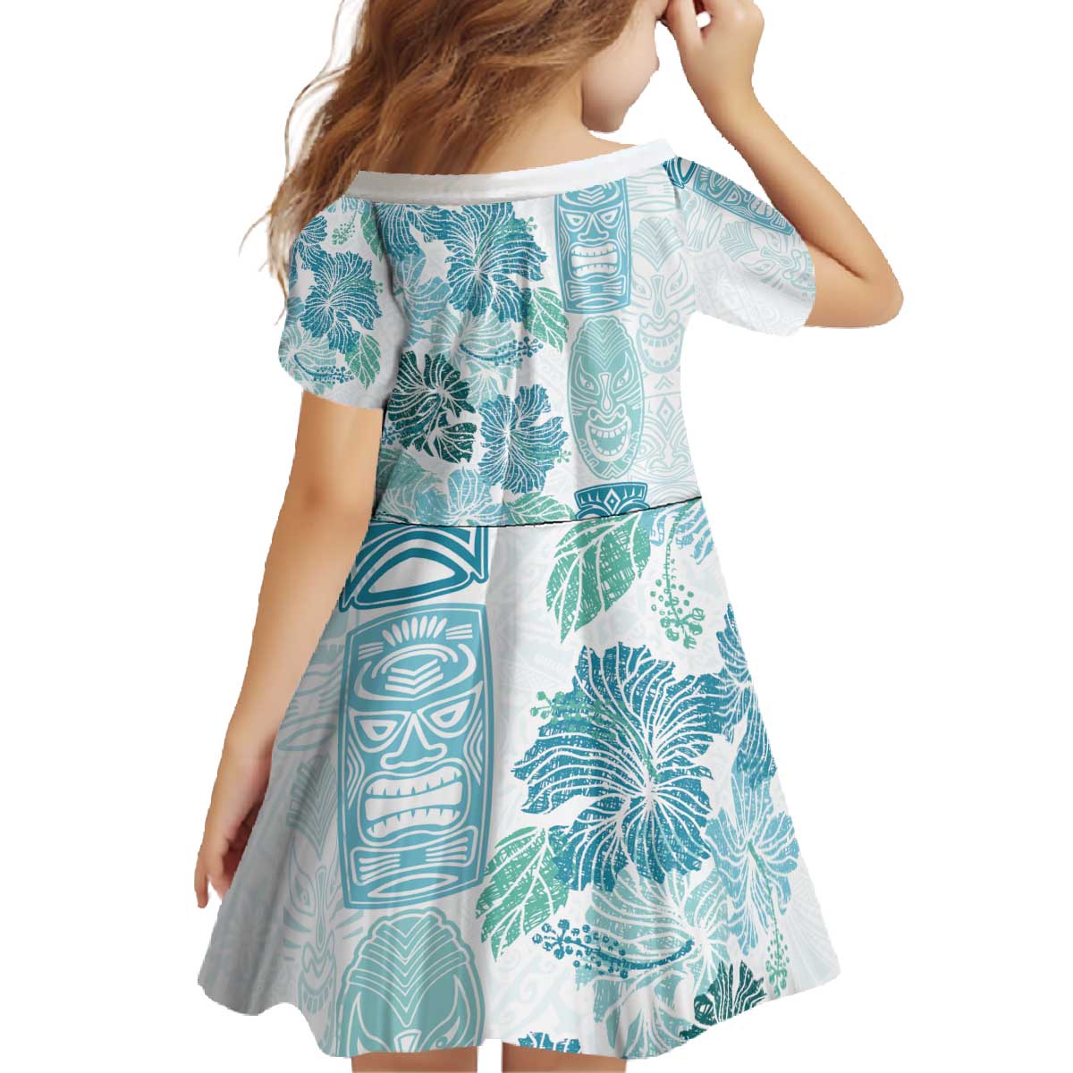 Christmas Aloha Hawaii Tiki Family Matching Off The Shoulder Long Sleeve Dress and Hawaiian Shirt Hibiscus Summer Colors - Polynesian Pride