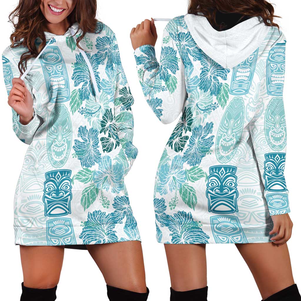 Christmas Aloha Hawaii Tiki Hoodie Dress Hibiscus Summer Colors - Polynesian Pride