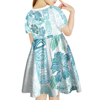 Christmas Aloha Hawaii Tiki Kid Short Sleeve Dress Hibiscus Summer Colors - Polynesian Pride