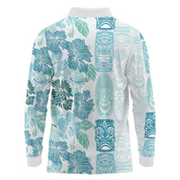Christmas Aloha Hawaii Tiki Long Sleeve Polo Shirt Hibiscus Summer Colors - Polynesian Pride