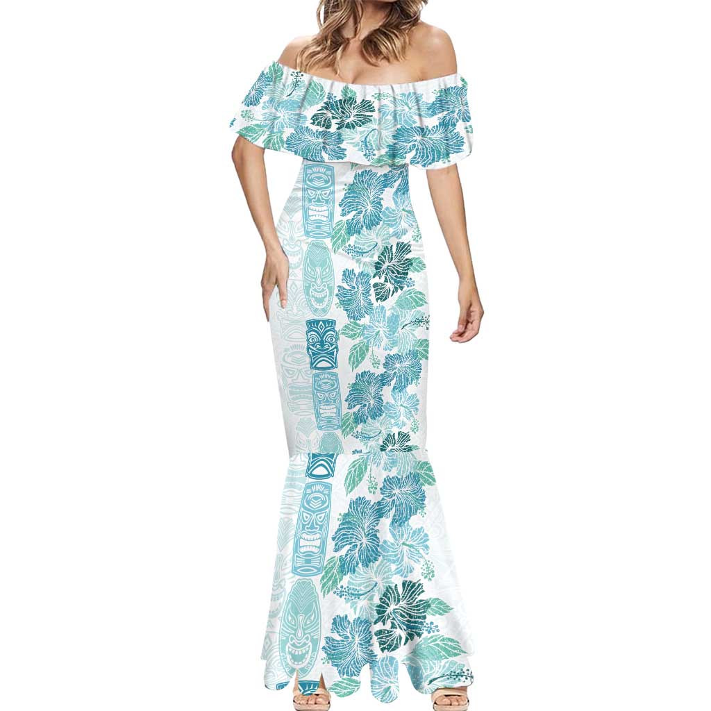 Christmas Aloha Hawaii Tiki Mermaid Dress Hibiscus Summer Colors - Polynesian Pride