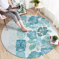 Christmas Aloha Hawaii Tiki Round Carpet Hibiscus Summer Colors - Polynesian Pride
