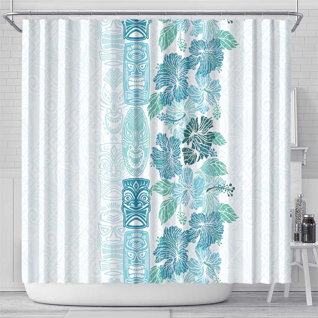 Christmas Aloha Hawaii Tiki Shower Curtain Hibiscus Summer Colors - Polynesian Pride