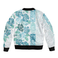 Christmas Aloha Hawaii Tiki Sleeve Zip Bomber Jacket Hibiscus Summer Colors - Polynesian Pride